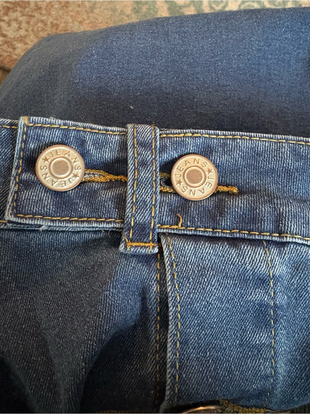 Button-Front Blue Denim Maxi Skirt with Side Slit, XL - Picture 4 of 7